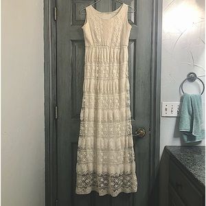 White lace Rewind maxi dress.